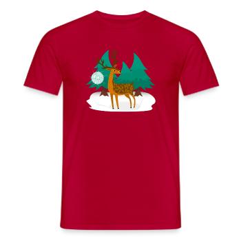 Disco Hirsch - Männer T-Shirt - Rot - Vorne - AI Model Male 178 dark (178cm)