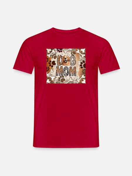 Dog Mom Leopard Print - Men's T-Shirt - red