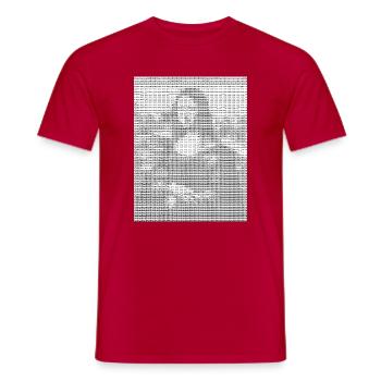 Mona Lisa - La Joconde - ASCII Art - Pixel - T-shirt homme - rouge - Devant - AI Model Male 178 dark (178cm)