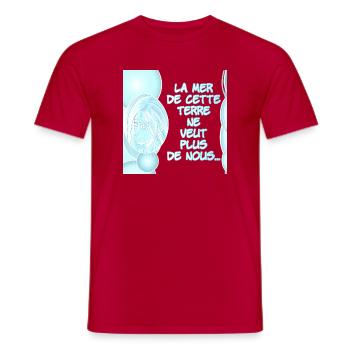 The sea of this land doesn't want us anymore 2.0 - Men's T-Shirt - red - Front - AI Model Male 178 dark (178cm)