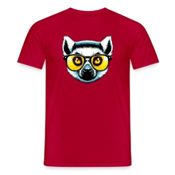 Lémurien avec lunettes de soleil - T-shirt homme - rouge - Devant - AI Model Male 178 dark (178cm)