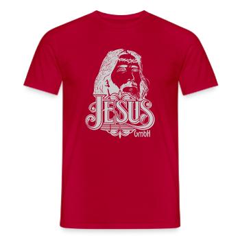 Jesus Kopf hellgrau - Männer T-Shirt - Rot - Vorne - AI Model Male 178 dark (178cm)