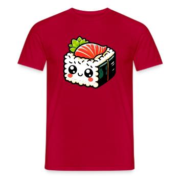 Sushi - T-shirt homme - rouge - Devant - AI Model Male 178 dark (178cm)