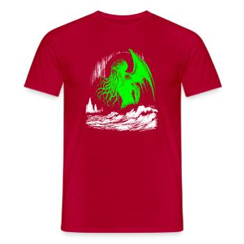 Cthulhu taucht aus den Meeren auf (2 farben) - Männer T-Shirt - Rot - Vorne - AI Model Male 178 dark (178cm)