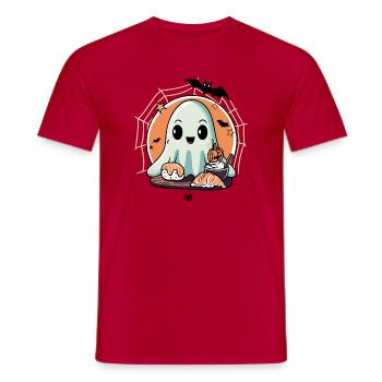 Kawaii Geist mit Sushi - Halloween Food Fun - Männer T-Shirt - Rot - Vorne - AI Model Male 178 dark (178cm)