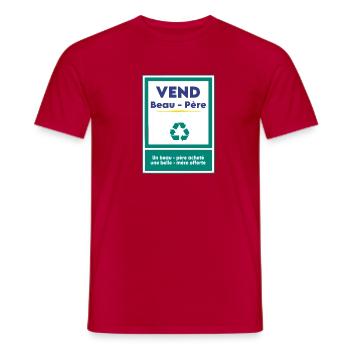 Vend beau-père - T-shirt homme - rouge - Devant - AI Model Male 178 dark (178cm)