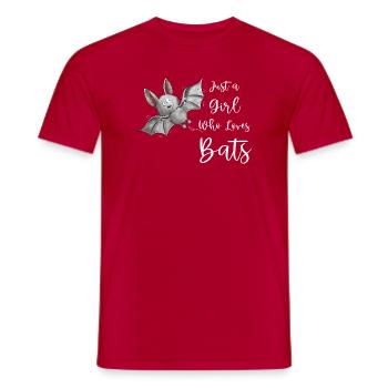Flatternde Fledermaus Just A Girl who Love Bats - Männer T-Shirt - Rot - Vorne - AI Model Male 178 dark (178cm)