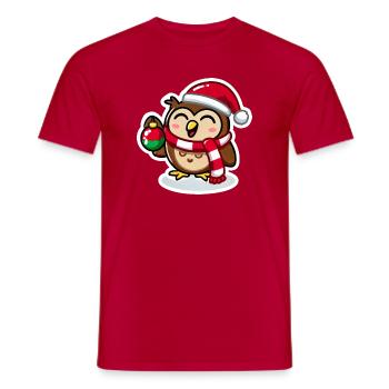 Joie de Noël hibou sage - T-shirt homme - rouge - Devant - AI Model Male 178 dark (178cm)