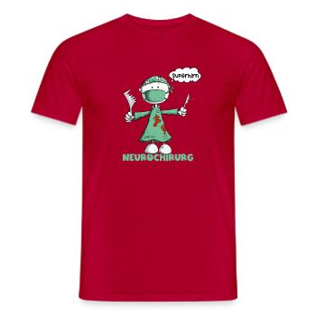 Neurochirurg Spruch Chirurg Superhirn Cartoon - Männer T-Shirt - Rot - Vorne - AI Model Male 178 dark (178cm)