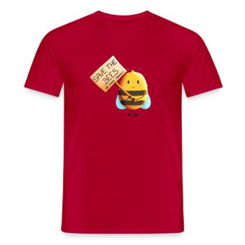 Sauvez les abeilles - Rettet die Bienen - T-shirt homme - rouge - Devant - AI Model Male 178 dark (178cm)