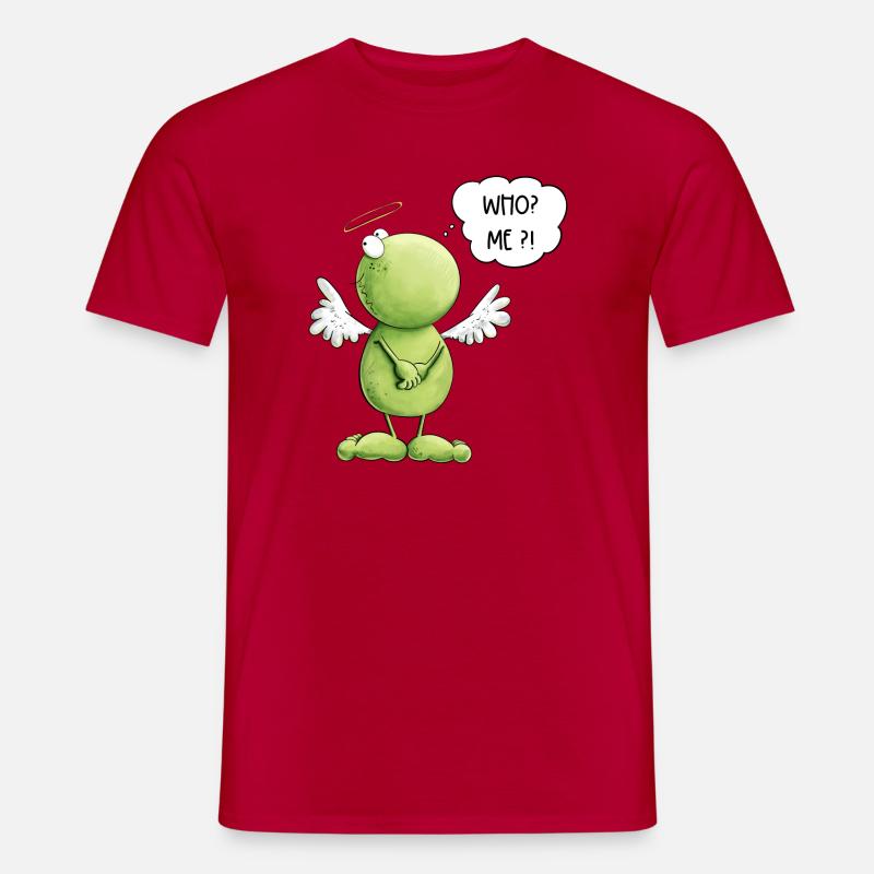 Frosch Engel Unschuld Who Me Spruch - Männer T-Shirt - Rot