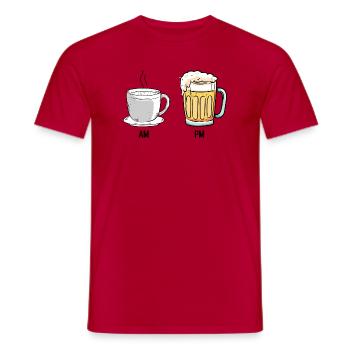 Kaffee und Bier Duo Illustration - Männer T-Shirt - Rot - Vorne - AI Model Male 178 dark (178cm)