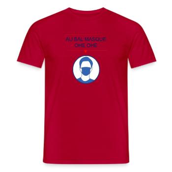 Au bal masqué - T-shirt homme - rouge - Devant - AI Model Male 178 dark (178cm)