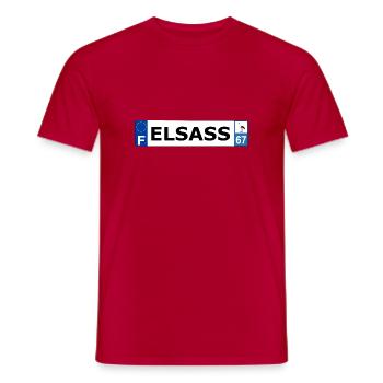 Elsass - T-shirt homme - rouge - Devant - AI Model Male 178 dark (178cm)