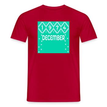 WINTER 52E ANNIVERSAIRE DÉCEMBRE 1974 - T-shirt homme - rouge - Devant - AI Model Male 178 dark (178cm)