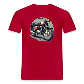 Illustration de moto vintage - T-shirt homme - rouge - Devant - AI Model Male 178 dark (178cm)
