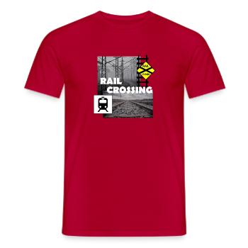 RAIL CROSSING - Männer T-Shirt - Rot - Vorne - AI Model Male 178 dark (178cm)