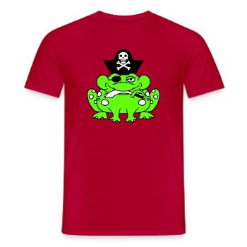 Frog Captain Cap Toad Funny Comic Cartoon - Men's T-Shirt - red - Front - AI Model Male 178 dark (178cm)