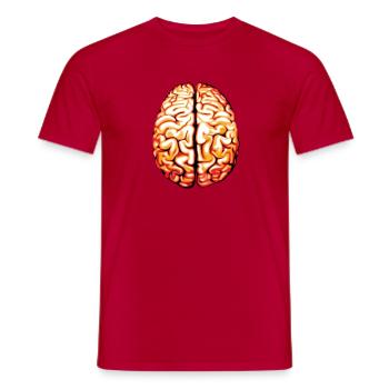 Hirn in Originalgröße - Männer T-Shirt - Rot - Vorne - AI Model Male 178 dark (178cm)
