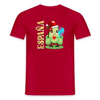 FROHE WEIHNACHTEN AVOCADO AVOCADO PADDEL - Männer T-Shirt - Rot - Vorne - AI Model Male 178 dark (178cm)