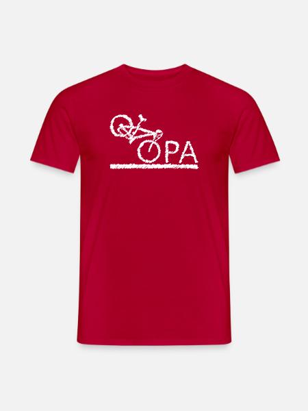 bester Opa Fahrrad Mountainbike Radeln Kritzeln - Männer T-Shirt - Rot