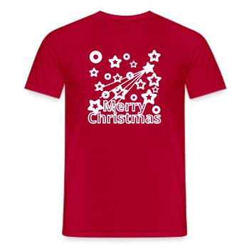 Weihnachtshimmel - Männer T-Shirt - Rot - Vorne - AI Model Male 178 dark (178cm)