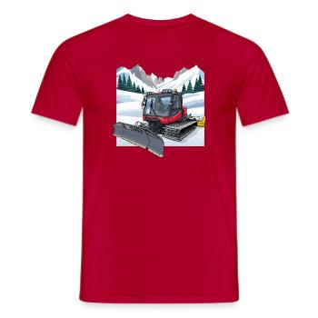 Snow groomer clearing - Men's T-Shirt - red - Front - AI Model Male 178 dark (178cm)