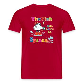 Le poisson qui adore barboter - T-shirt homme - rouge - Devant - AI Model Male 178 dark (178cm)
