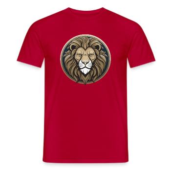 Majestueuse tête de lion avec style - T-shirt homme - rouge - Devant - AI Model Male 178 dark (178cm)