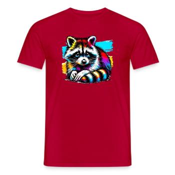 Raccoon - Men's T-Shirt - red - Front - AI Model Male 178 dark (178cm)