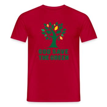 Earth Day - God Save the Green - Men's T-Shirt - red - Front - AI Model Male 178 dark (178cm)