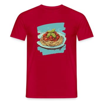 Spaghetti Bolognese - Men's T-Shirt - red - Front - AI Model Male 178 dark (178cm)