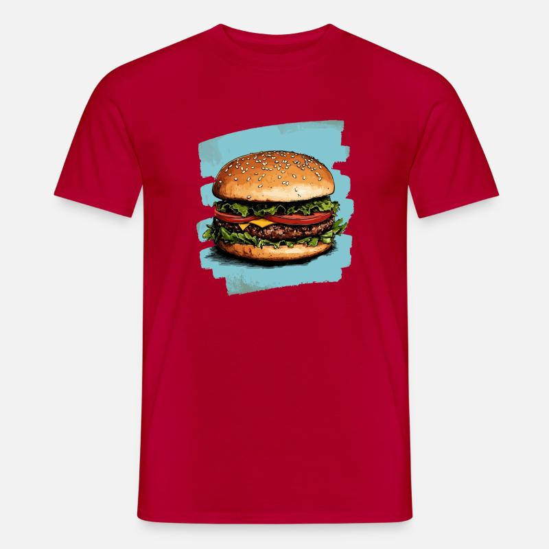 Burger Retro - Männer T-Shirt - Rot
