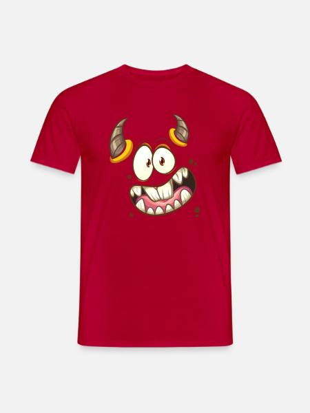 Monster mit süssem Gesicht Faschinskostüm Karneval - Männer T-Shirt - Rot