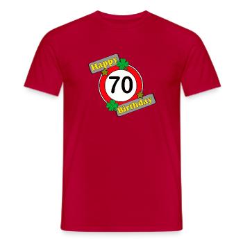 70. Geburtstag , Happy Birthday (25) - Männer T-Shirt - Rot - Vorne - AI Model Male 178 dark (178cm)