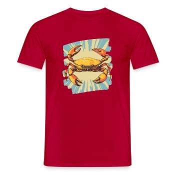 Krabbe Retro - Männer T-Shirt - Rot - Vorne - AI Model Male 178 dark (178cm)