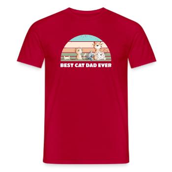 Meilleur chat papa chats papa papa vintage amoureux des chats - T-shirt homme - rouge - Devant - AI Model Male 178 dark (178cm)