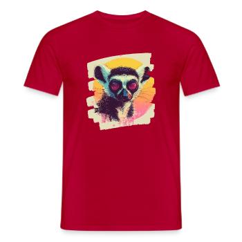 Lemur - Männer T-Shirt - Rot - Vorne - AI Model Male 178 dark (178cm)