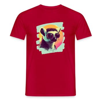 Lemur - Männer T-Shirt - Rot - Vorne - AI Model Male 178 dark (178cm)