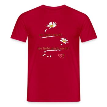 Elle m’aime, elle ne m’aime pas ? - T-shirt homme - rouge - Devant - AI Model Male 178 dark (178cm)