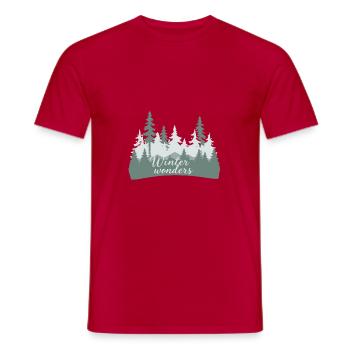 Winterwunderwald Silhouetten - Männer T-Shirt - Rot - Vorne - AI Model Male 178 dark (178cm)
