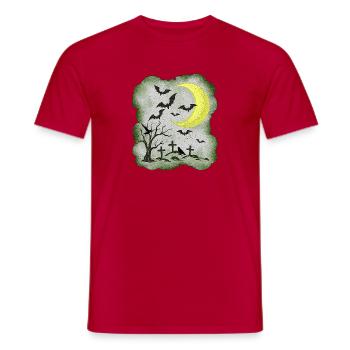 Friedhöfe, gräber, Mondsichel, verregnet - Männer T-Shirt - Rot - Vorne - AI Model Male 178 dark (178cm)