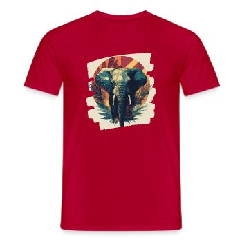 Elefant - Männer T-Shirt - Rot - Vorne - AI Model Male 178 dark (178cm)
