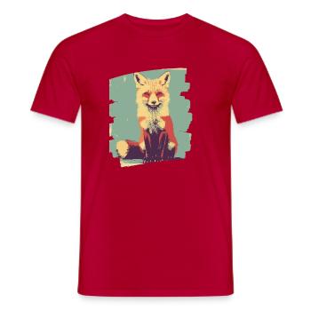 Fuchs Retro - Männer T-Shirt - Rot - Vorne - AI Model Male 178 dark (178cm)