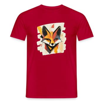 Fuchs - Männer T-Shirt - Rot - Vorne - AI Model Male 178 dark (178cm)