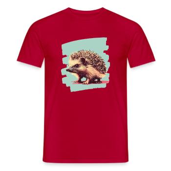 Hedgehog - Men's T-Shirt - red - Front - AI Model Male 178 dark (178cm)