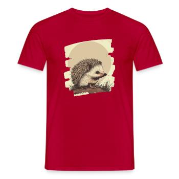 Hedgehog - Men's T-Shirt - red - Front - AI Model Male 178 dark (178cm)