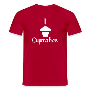 I love Cupcakes - Männer T-Shirt - Rot - Vorne - AI Model Male 178 dark (178cm)