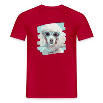 Caniche - T-shirt homme - rouge - Devant - AI Model Male 178 dark (178cm)