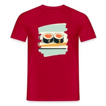 Sushi - T-shirt homme - rouge - Devant - AI Model Male 178 dark (178cm)